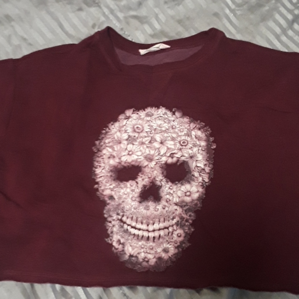 Purple skull crop top